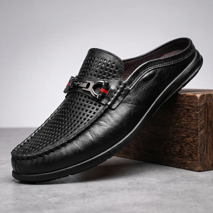 Giovanni Perforated Loafers - Color:Black;Size:38