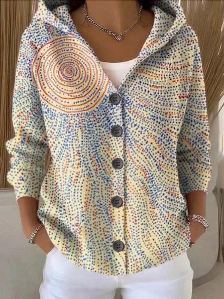 Giselle | Women's Elegant Hoodie Sweater  - Size:XS;Color:White Yellow