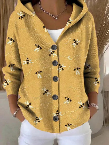 Giselle | Women's Elegant Hoodie Sweater  - Size:XS;Color:Yellow