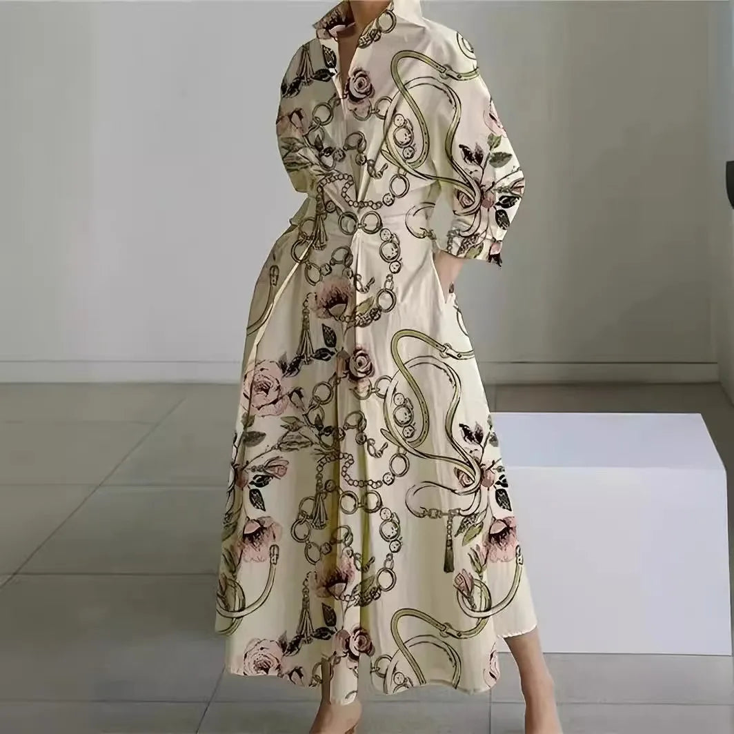 Gracie | Women's Front Wrap Maxi Dress  - Size:XS;Color:Gold Chain