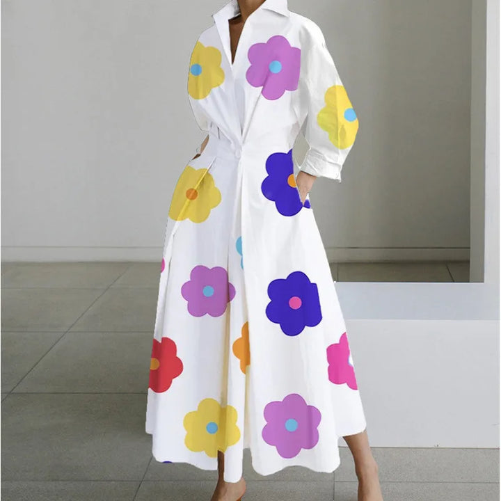 Gracie | Women's Front Wrap Maxi Dress  - Size:XS;Color:White Flower
