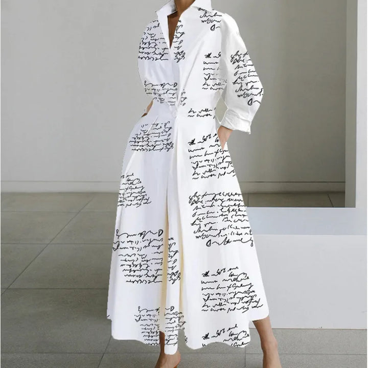 Gracie | Women's Front Wrap Maxi Dress  - Size:XS;Color:White Letter