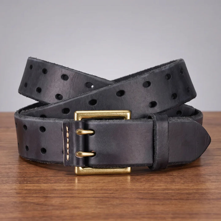 Grayson | Men's Leather Buckle Belts - Color:Black;Length (cm):44 inches