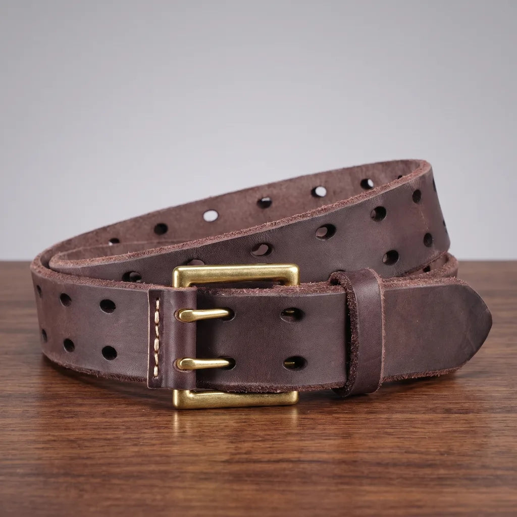 Grayson | Men's Leather Buckle Belts - Color:Brown;Length (cm):44 inches