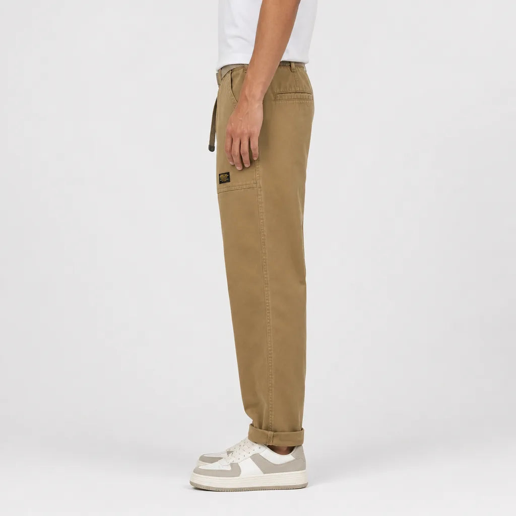 Men's Beige Dresden Cotton Cargo Pants
