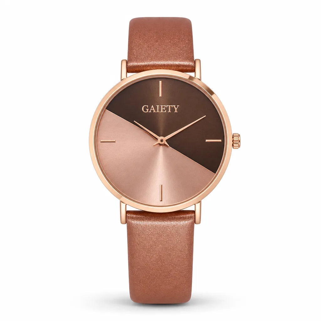 Gwyneth | Womens Quartz Watch  - Color:Brown;Size:One size