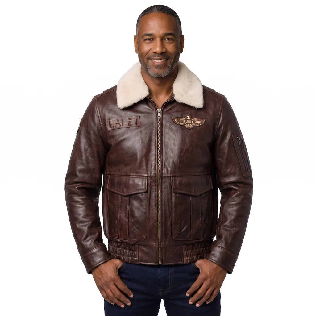 Men's Brown Cornwall Leather Flight Jacket