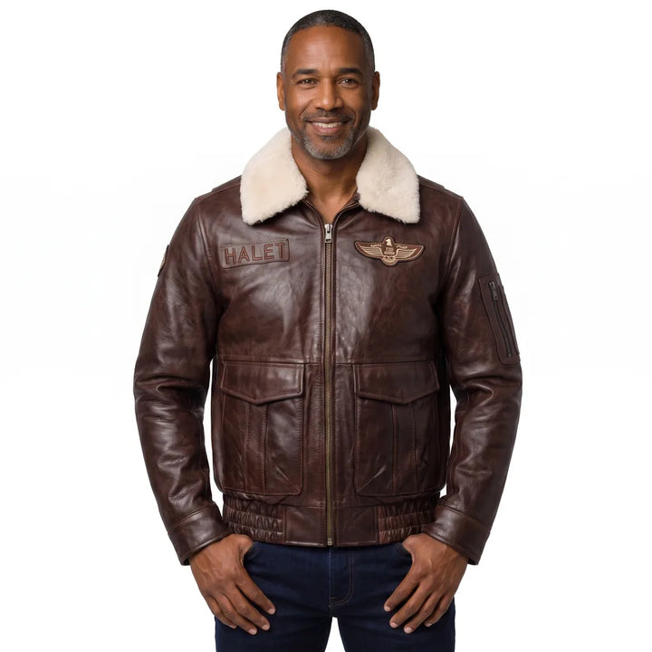 Men's Brown Cornwall Leather Flight Jacket