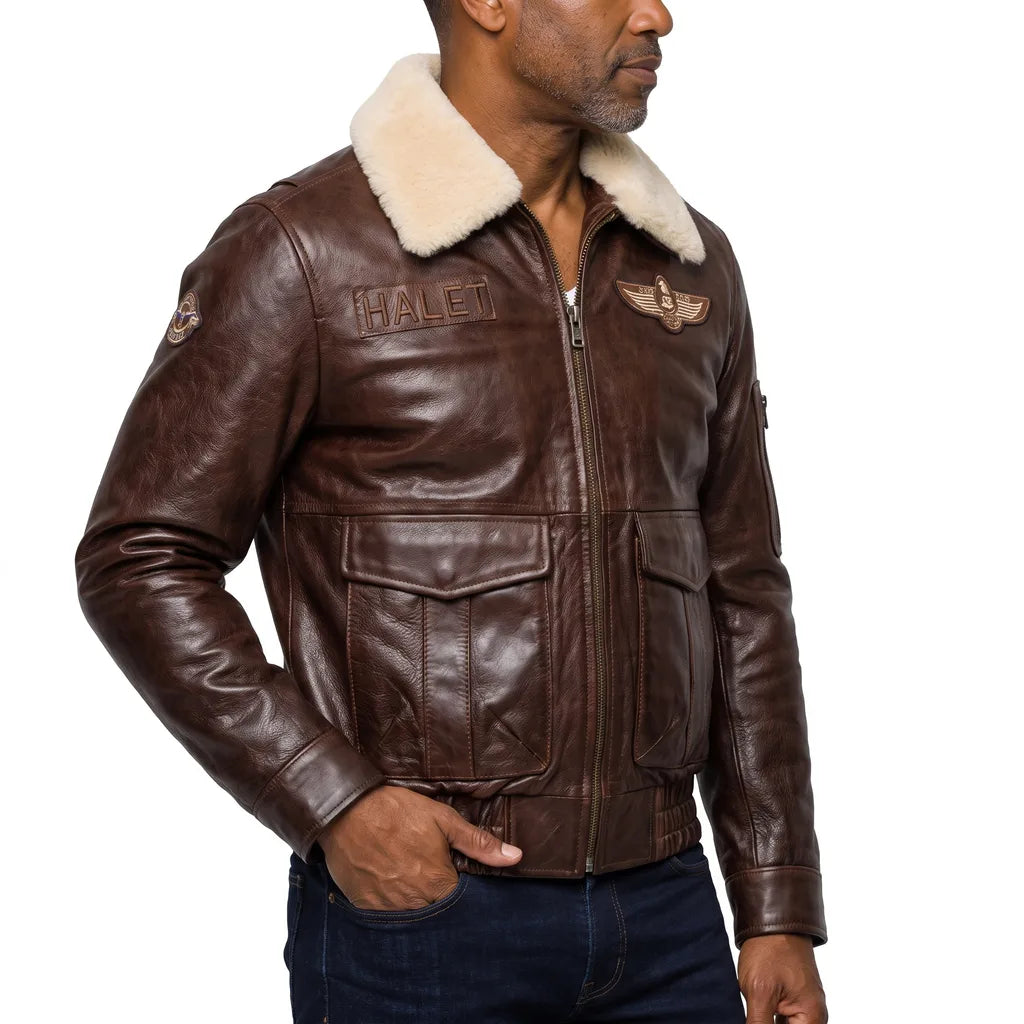 Men's Brown Cornwall Leather Flight Jacket