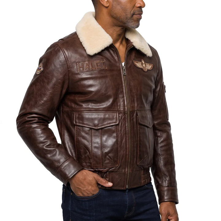 Men's Brown Cornwall Leather Flight Jacket