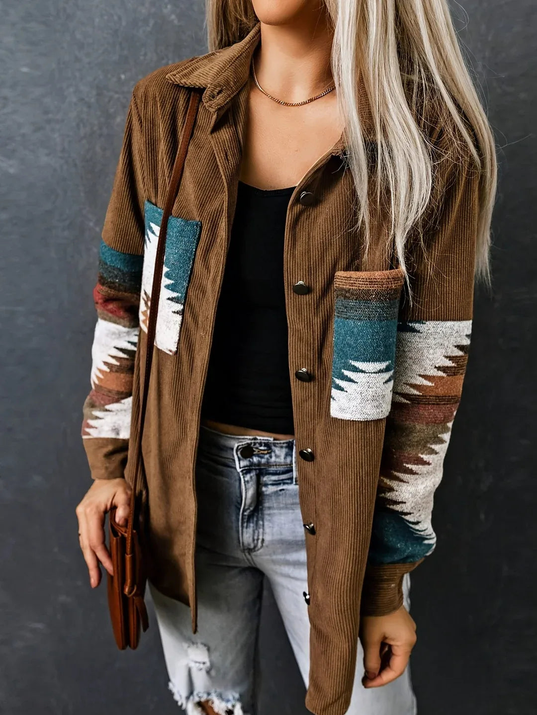 Women's Western Corduroy Jacket brown2.webp