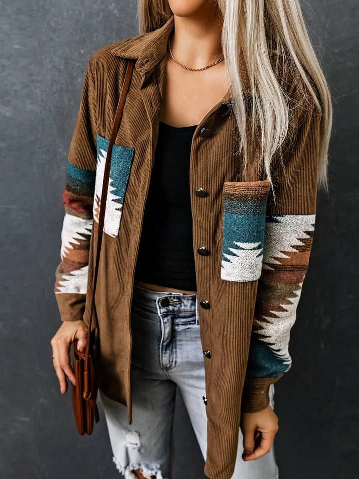 Women's Western Corduroy Jacket brown2.webp