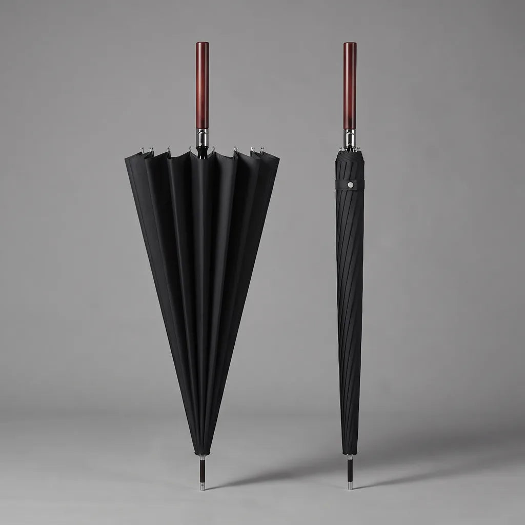 Halloran | Large Outdoor Umbrella - Color:Black