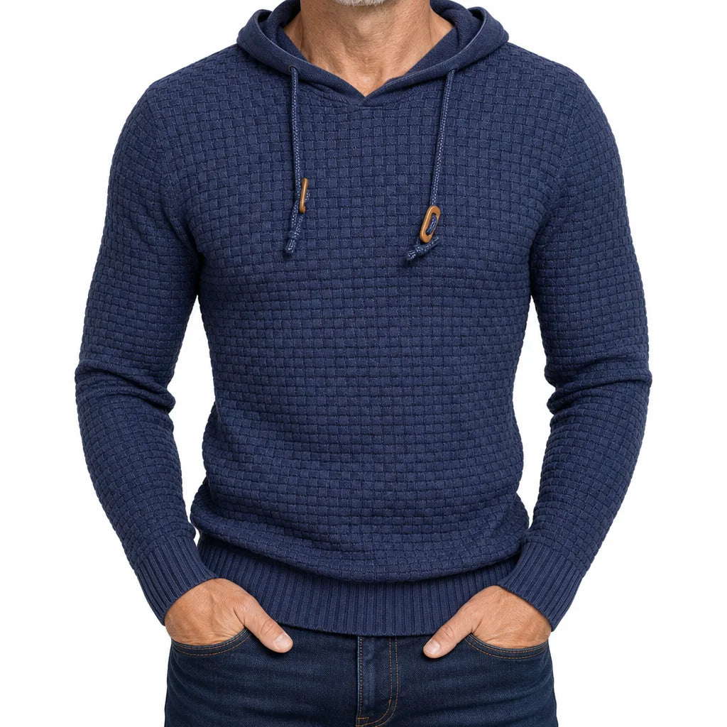 Hanley Textured Sweater - Color:Blue;Size:XS