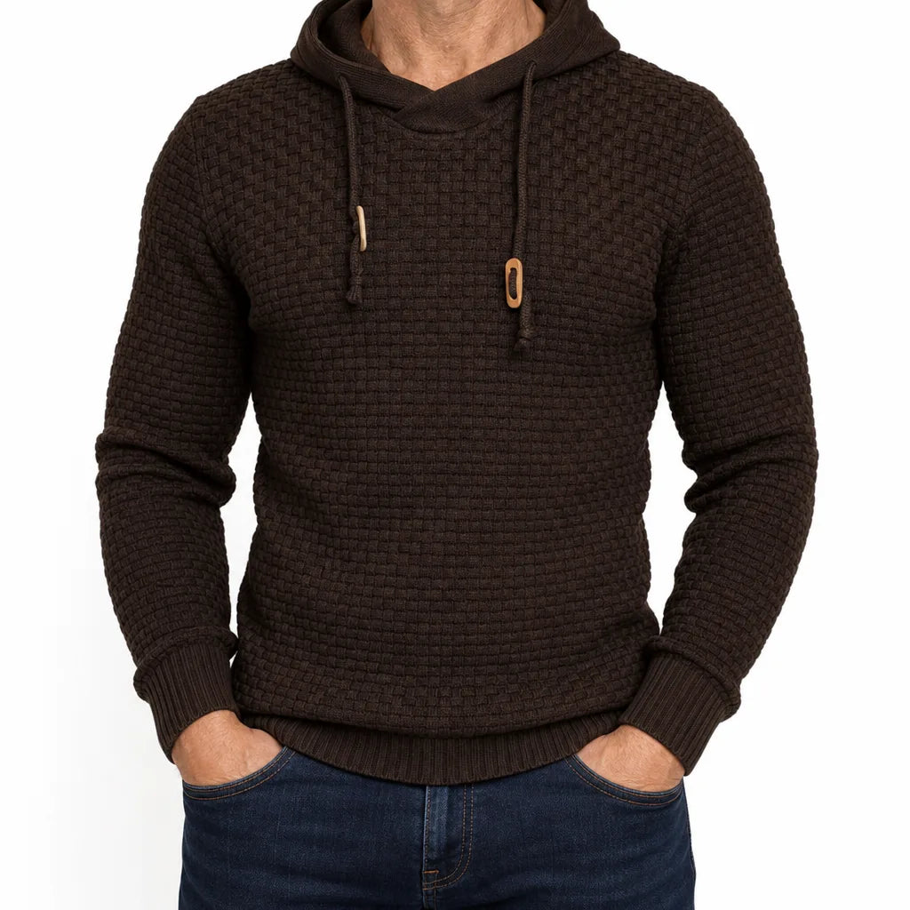 Hanley Textured Sweater - Color:Brown;Size:XS