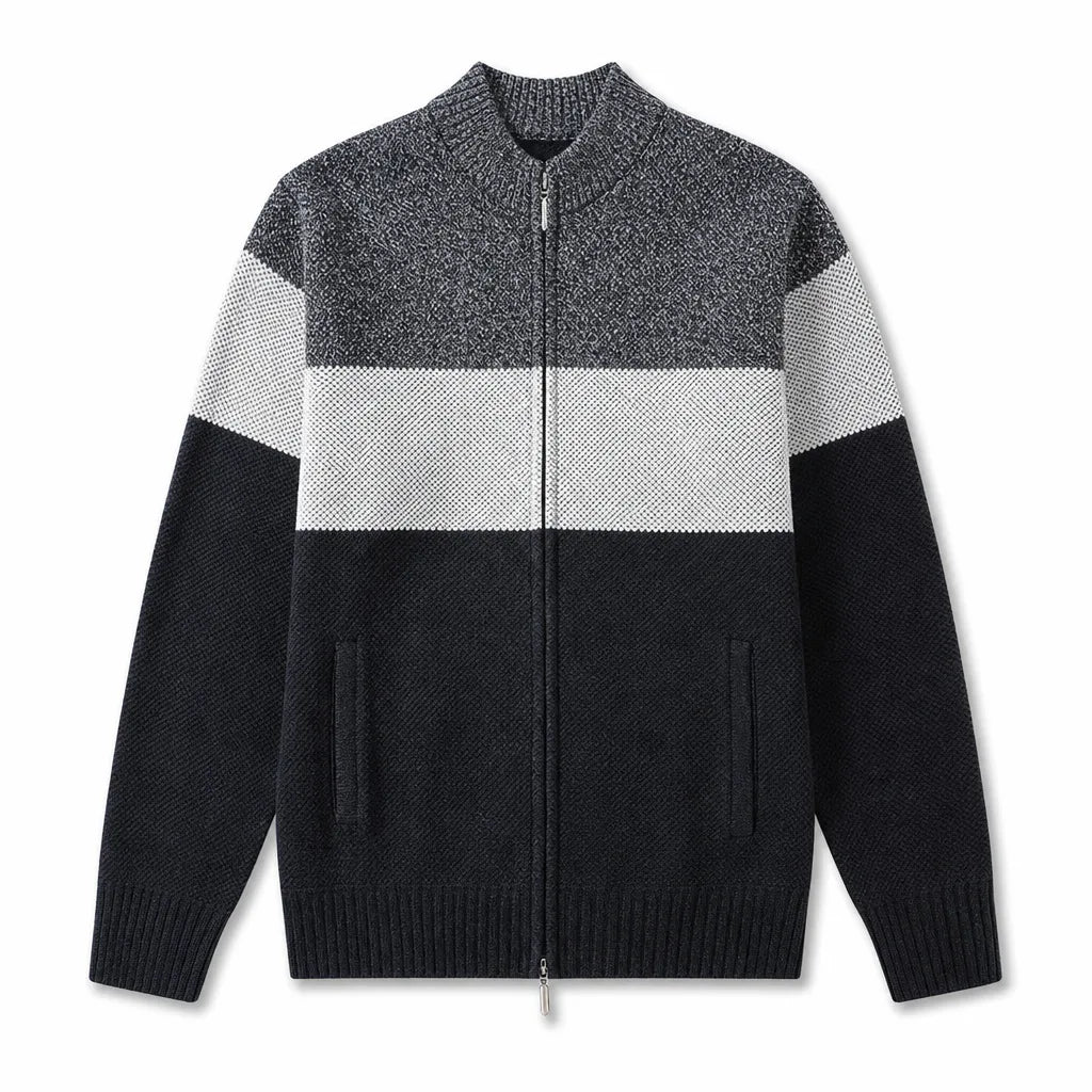 Harlan Zip Knit Cardigan - Color:Black;Size:S