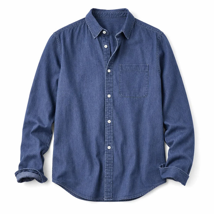 Harper Collared Button-Up Shirt - Color:Blue;Size:XS