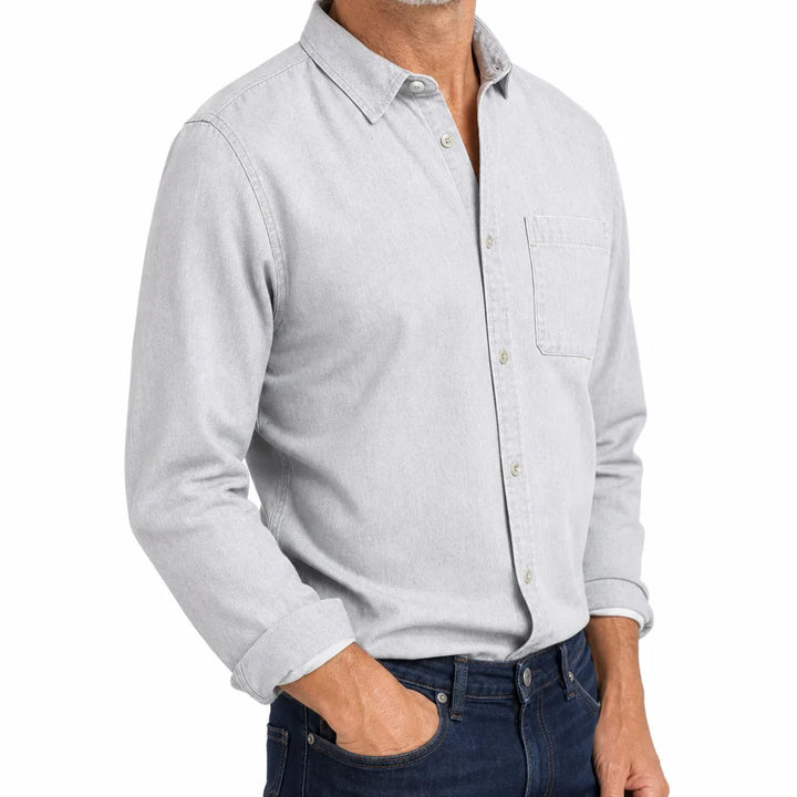 Men's White Harper Solid Collared Shirt