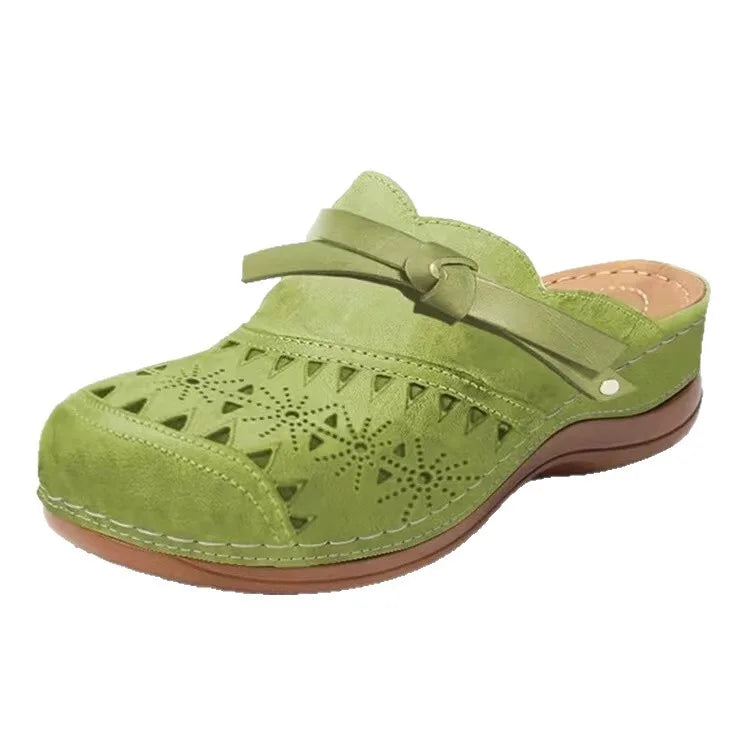Harper Cutout Mule Sandals - Color:Green;Size:35