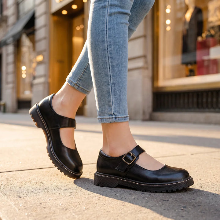 Harriet | Womens Platform Mary Jane Heels  - Color:Black;Size:35