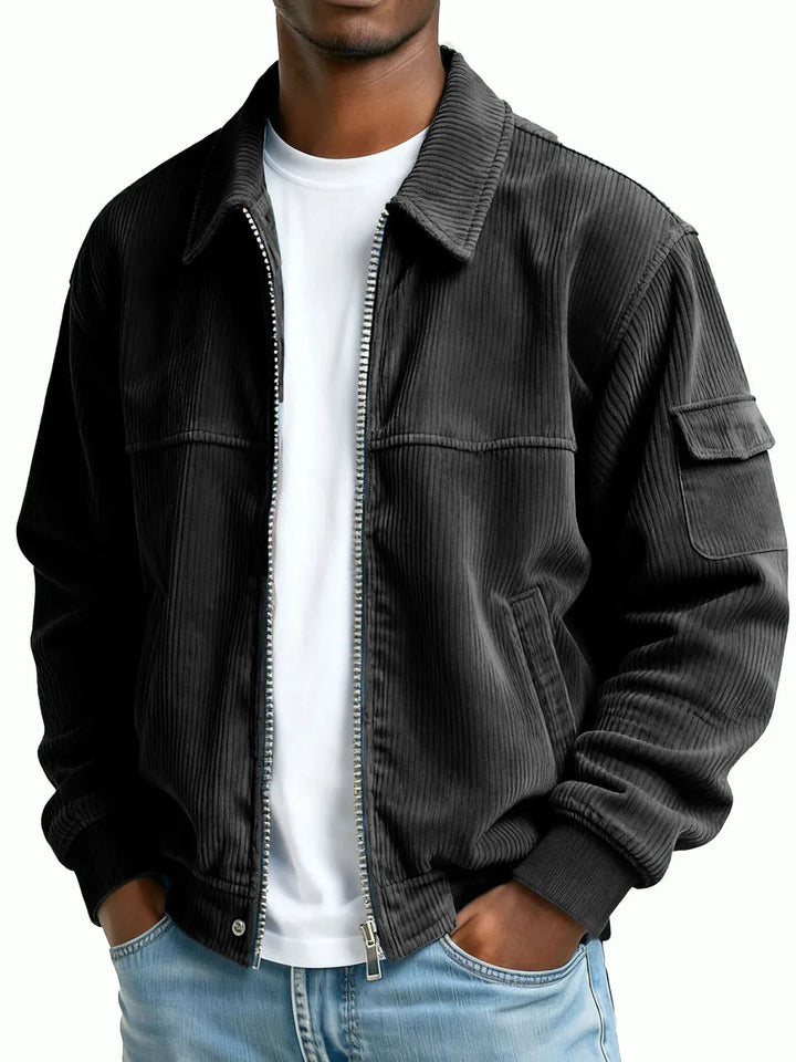 Hartwell | Men's Ribbed Textured Jacket  - Color:Black;Size:XS