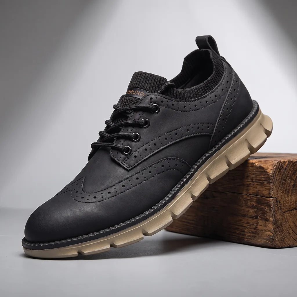 Harvey Brogue Sneakers - Color:Black;Size:40