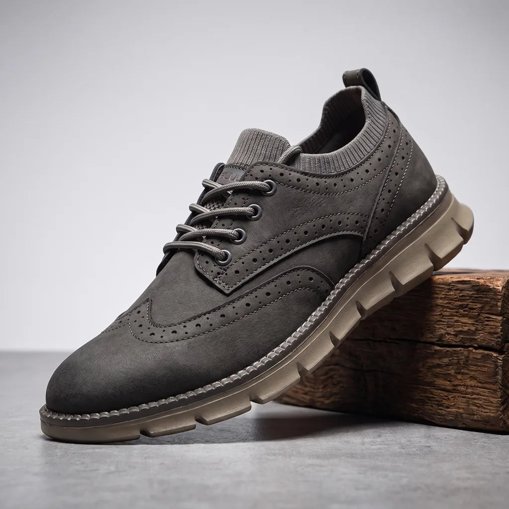 Harvey Brogue Sneakers - Color:Gray;Size:40