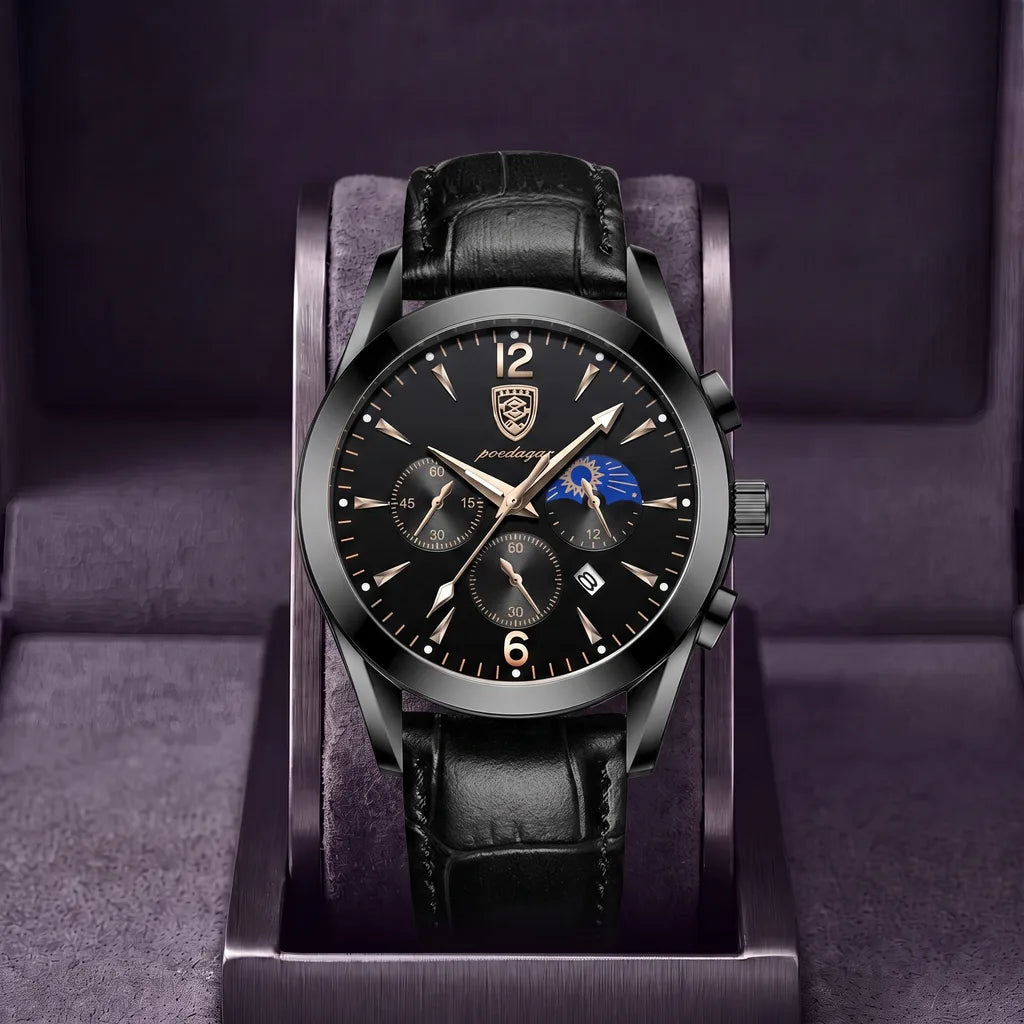 Harvey | Vintage watch - Color:Black Leather Black