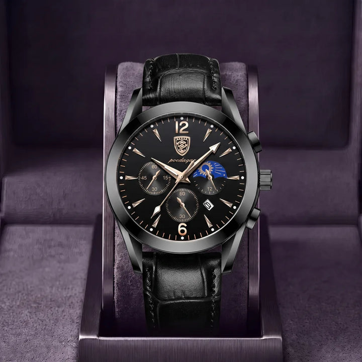 Harvey | Vintage watch - Color:Black Leather Black