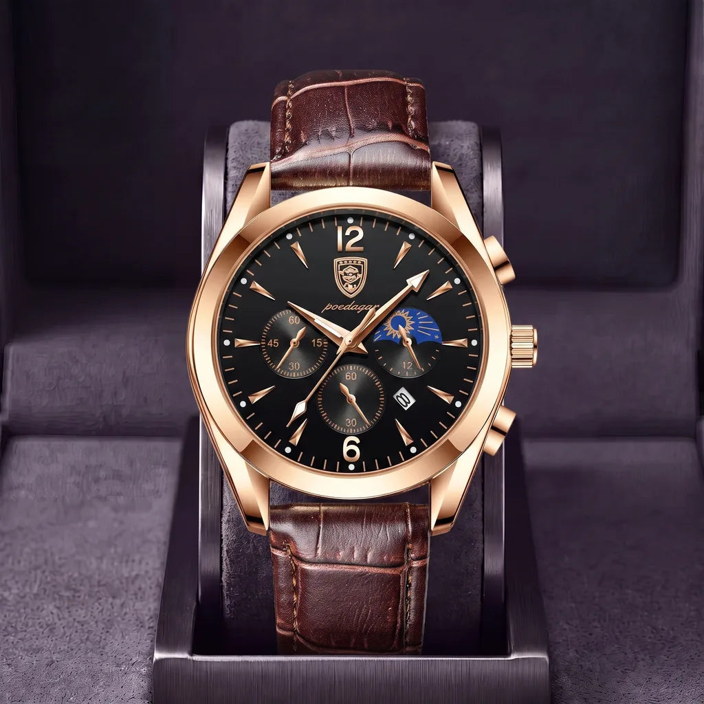 Harvey | Vintage watch - Color:Brown Leather Rose Gold