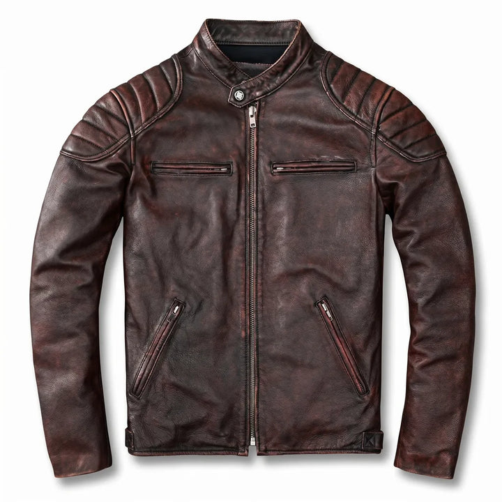 Hayes Stand Collar Jacket - Color:Brown;Size:S