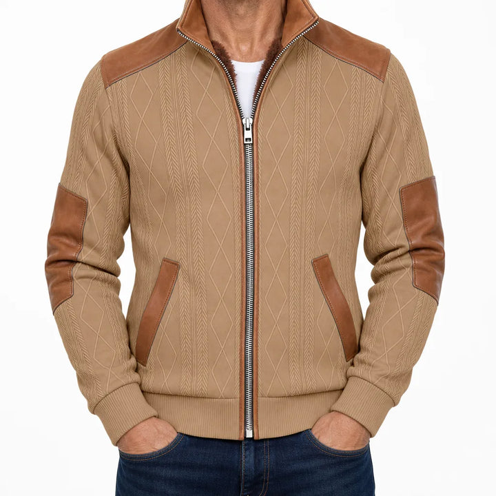 Haywood Stand Collar Jacket - Color:Beige;Size:XS