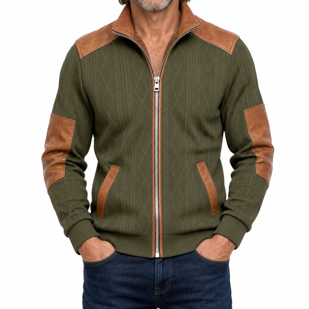 Haywood Stand Collar Jacket - Color:Green;Size:XS