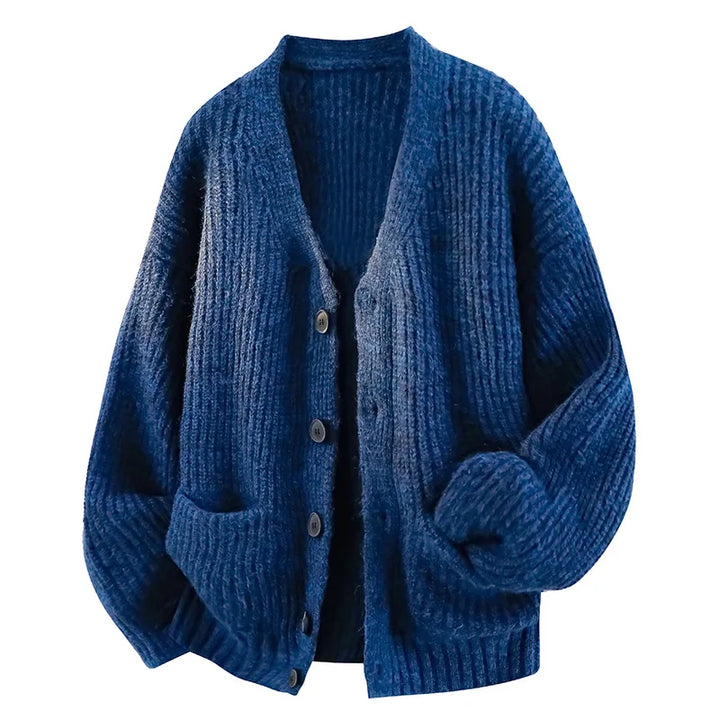 Helen | Women's Soft Knit Cardigan - Size:S;Color:Blue