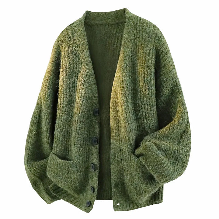 Helen | Women's Soft Knit Cardigan - Size:S;Color:Green