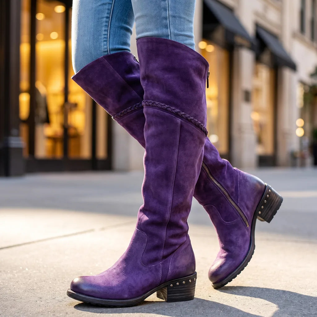 Women's Purple Harding Side Zip Boots