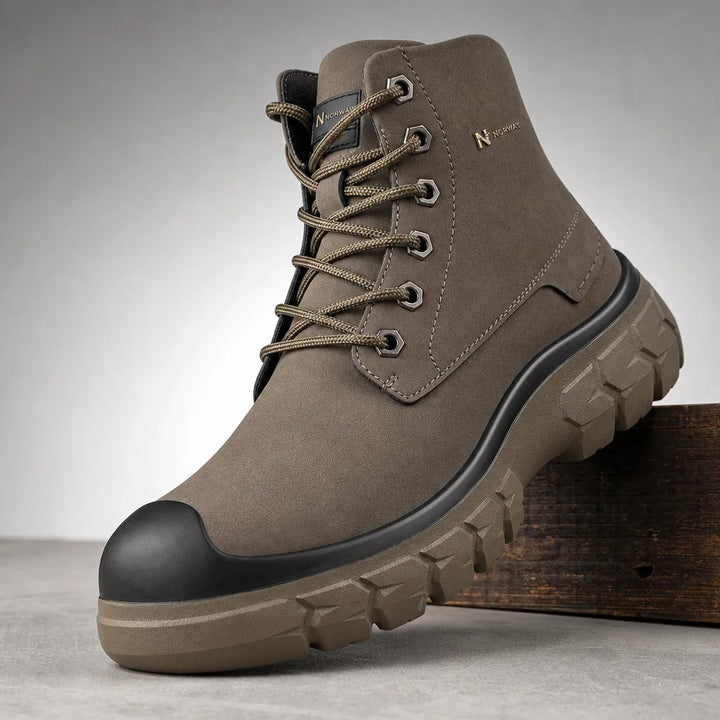 Henley Lined Combat Boots - Color:Beige;Size:39