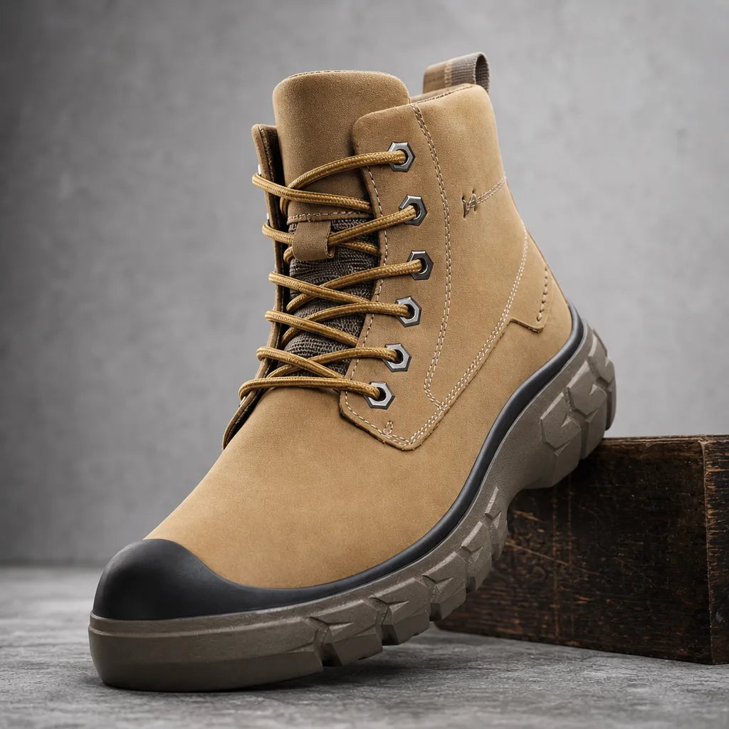 Henley Lined Combat Boots - Color:Brown;Size:39