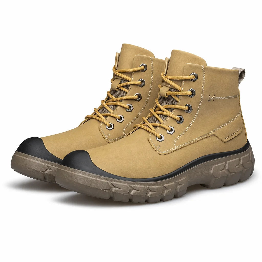 Women's Yellow Henley Lined Combat Boots