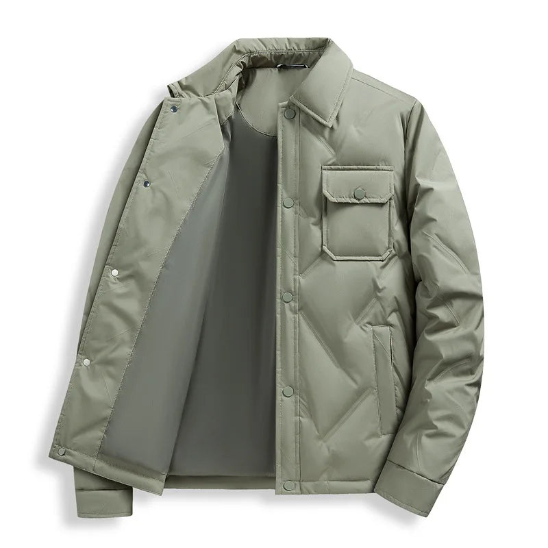 Henry | Men's Quilted Puffer Jacket  - Color:Bean Green;Size:S