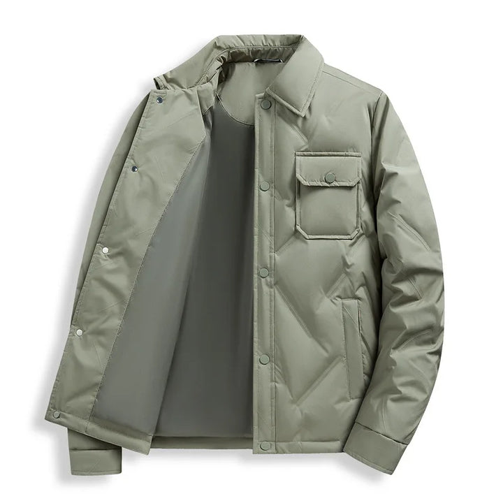 Henry | Men's Quilted Puffer Jacket  - Color:Bean Green;Size:S