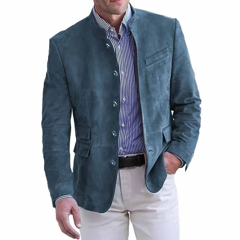 Hillyer | Men's Casual Modern Jacket - Color:Blue;Size:XS