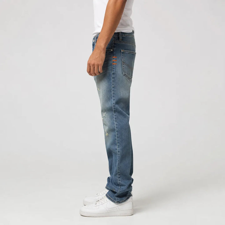 Men's Blue Zoe Printed Straight Jeans