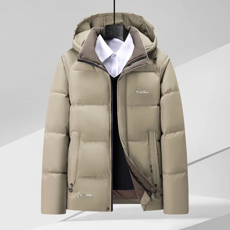 Holden | Men's Puffer Hooded Jacket - Color:Khaki;Size:L
