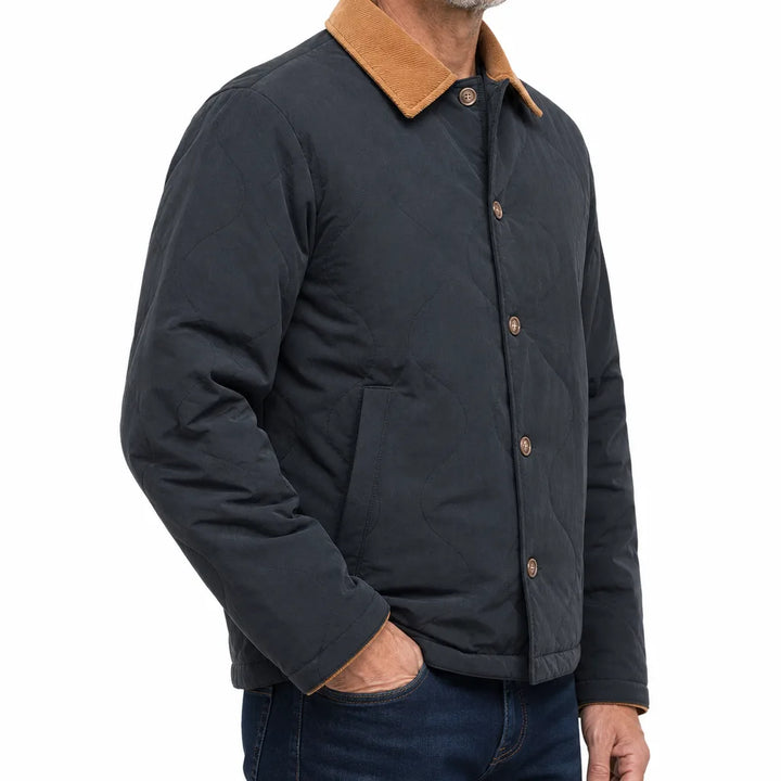 Men's Black Fairbanks Contrast Collar Puffer Jacket