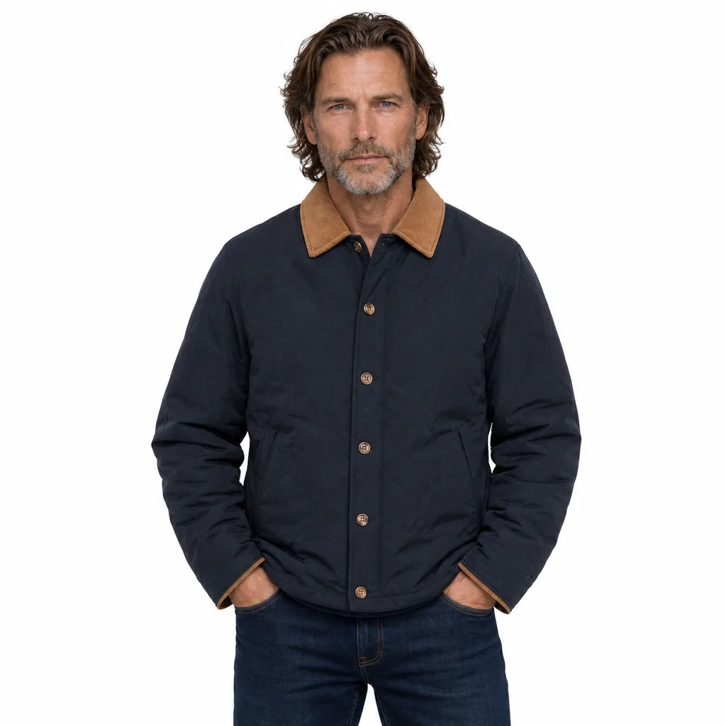 Men's Black Fairbanks Contrast Collar Puffer Jacket