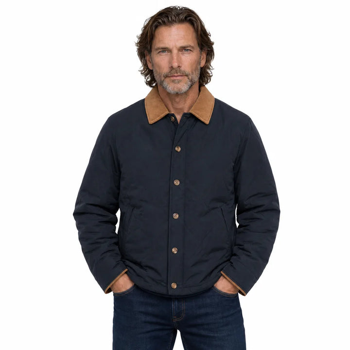 Men's Black Fairbanks Contrast Collar Puffer Jacket