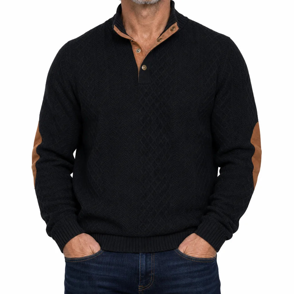 Hollis | Men's Fall Knit Sweater - Color:Black;Size:XS