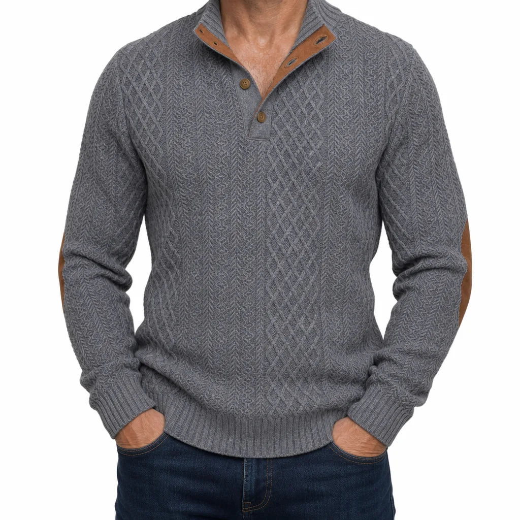 Hollis | Men's Fall Knit Sweater - Color:Gray;Size:XS