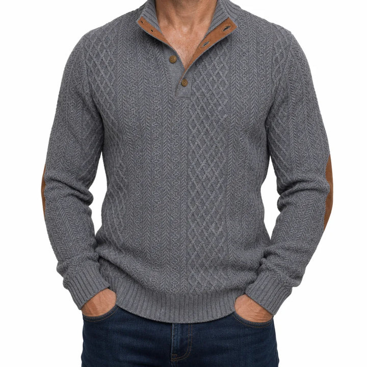 Hollis | Men's Fall Knit Sweater - Color:Gray;Size:XS